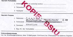 Beschluß der Stasi zum Allegen eines Oprativ-Vorganges